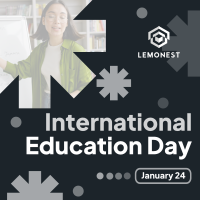 Quirky Playful Education Day Linkedin Post Design