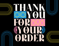 Abstract and Minimal Thank You for your order Thank You Card Image Preview