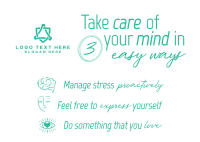 Mental Health Tips Postcard Image Preview