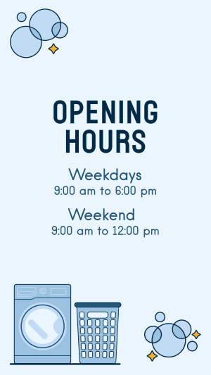 Laundry Shop Hours Facebook story Image Preview