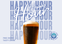 Happy Hour Night Postcard Image Preview