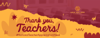 Teacher Week Greeting Facebook Cover Design