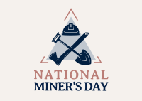 Miner's Day Badge Postcard Design