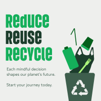 Reduce Reuse Recycle Waste Management Linkedin Post Image Preview