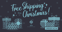 Modern Christmas Free Shipping Facebook Ad Design