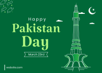 Pakistan Tower Postcard Design