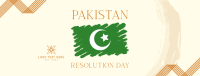 Pakistan Day Brush Flag Facebook Cover Design