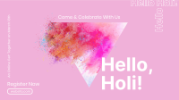 Holi Powder Splash Facebook Event Cover Design