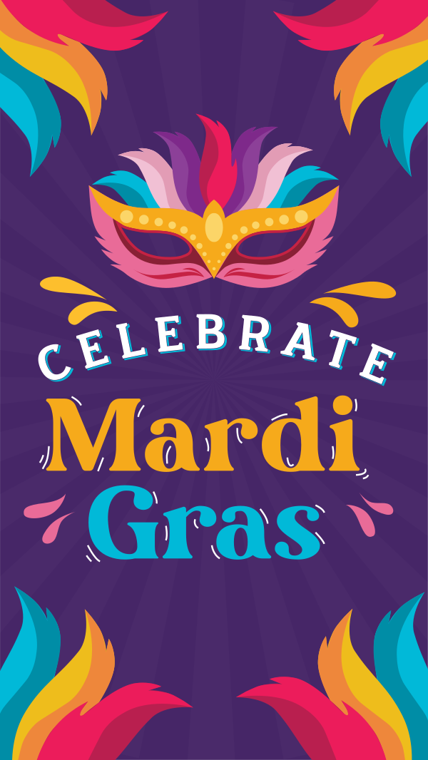 Celebrate Mardi Gras Facebook Story Design