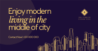 Cityscape Lineart Facebook Ad Design