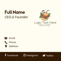 Coconut Tropical Drink Business Card Design