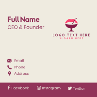 Lip Cocktail Business Card Design