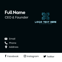 Futuristic Technology Letter X Business Card Design