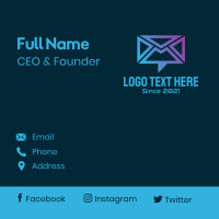 Chat Mail Envelope Business Card Design