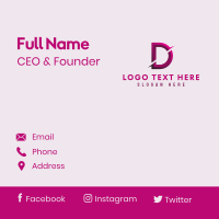 Gradient Slash Letter D Business Card Design