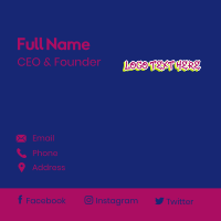 Cool Neon Graffiti Wordmark Business Card Design