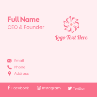 Pink Beauty Flower  Business Card Design