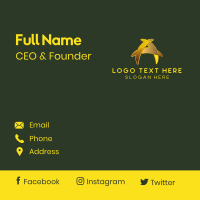 Gold 3D Letter A Business Card Design