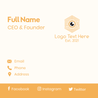 Hexagon Camera Outline Business Card Design