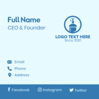 Blue Round Liquid Sanitizer Business Card Design