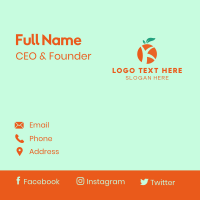 Orange  Letter K Business Card Design