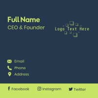 Technology Pixel Wordmark Business Card Design