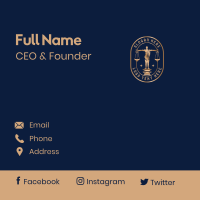 Justice Law Firm Statue Business Card Design