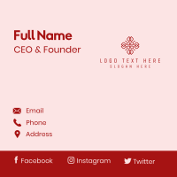 Red Petals Pattern Business Card Design