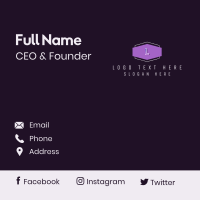 Purple H Badge Business Card Design