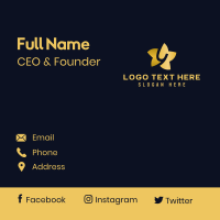 Gold Star Letter Y Business Card Design
