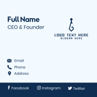 Blue Necktie Letter G Business Card Design