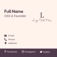 Classy Feminine Letter Business Card Design