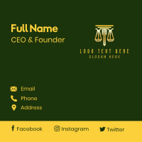 Gold Justice Scale Notary Business Card Design