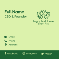 Green Botanical Crown Business Card Design