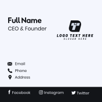 Digital Technology Letter T Business Card Design