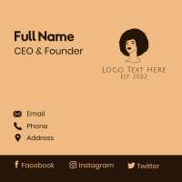 Beauty Afro Hairdresser Business Card Design