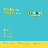 Yellow Kindergarten Wordmark Business Card Design