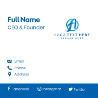 Blue Business Letter A Business Card Design