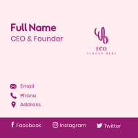 Purple Cursive Letter Y  Business Card Design