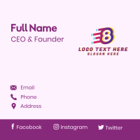 Speedy Number 8 Motion Business Card Design