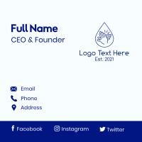 Blue Hands Sanitizing Business Card Design