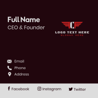 Aviation Wings Letter C Business Card Design