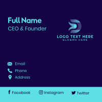 Digital Letter D Business Card Design