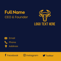 Yellow Bull Head Business Card Design
