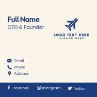 Minimalist Travel Airplane Business Card Design