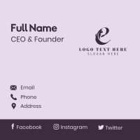 Violet Beauty Letter E Business Card Design