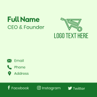 Green Eco Wheelbarrow Business Card Design