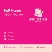 Pink Ecommerce Bag  Business Card Design