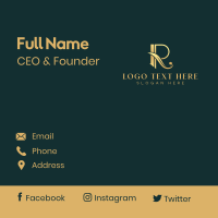 Boutique Luxury Elegant Letter R Business Card Design