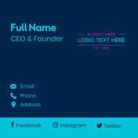 Fun Party Neon Wordmark Business Card Design